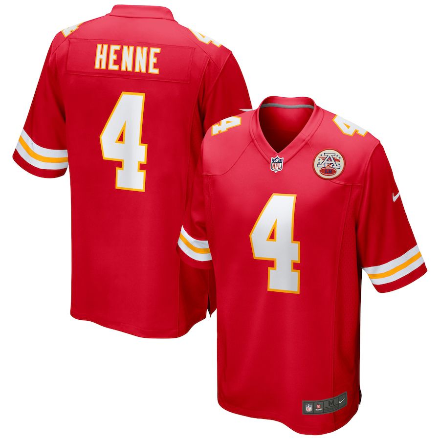 Men Kansas City Chiefs #4 Chad Henne Nike Red Game NFL Jersey->kansas city chiefs->NFL Jersey